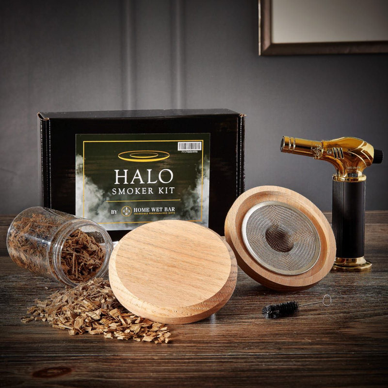 Ensemble de fumoir à whisky avec torche Halo, Oui