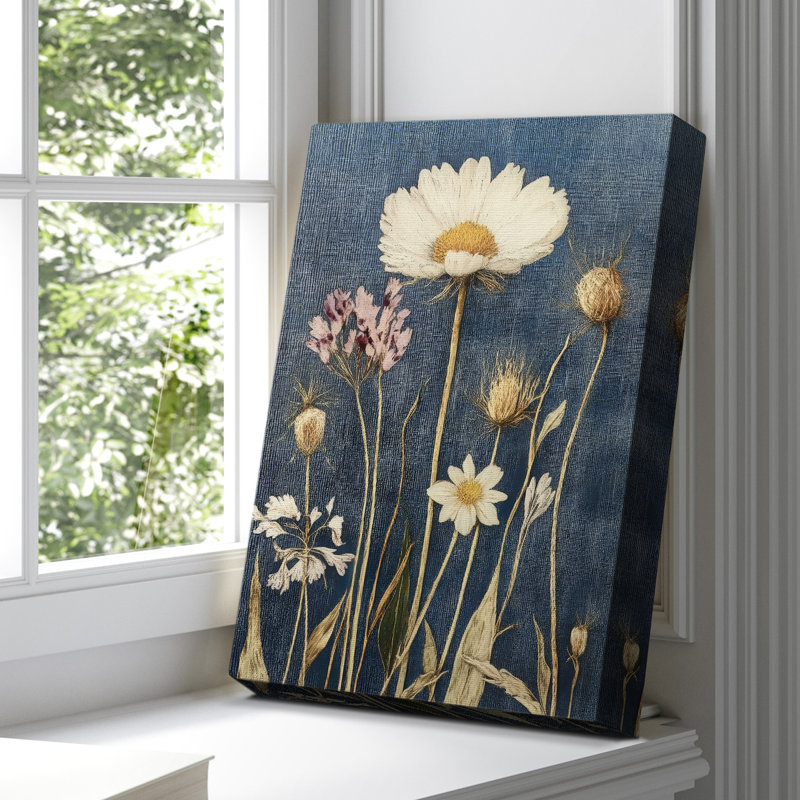 Toile tendue avec motif floral Cxxi, H 27 po x l 18 po