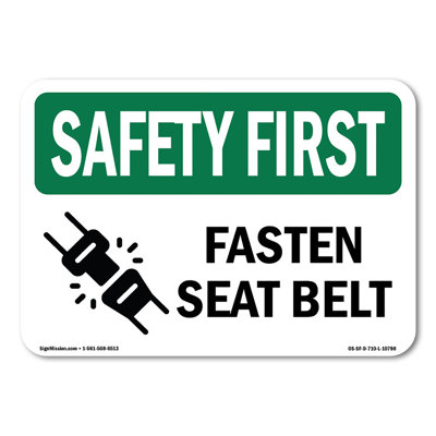 Fasten Seat Belt Decal 18" X 12"