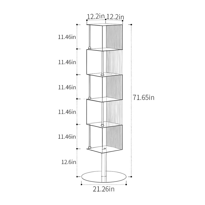 360° Rotating Bookshelf for Narrow Spaces, Black