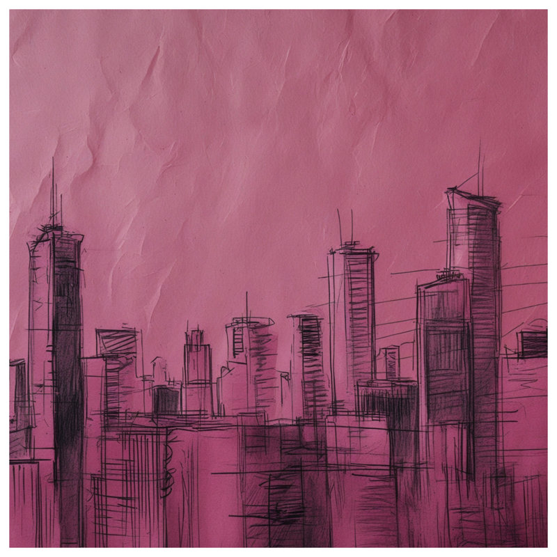 Édredon rose City Skyline, Lit simple
