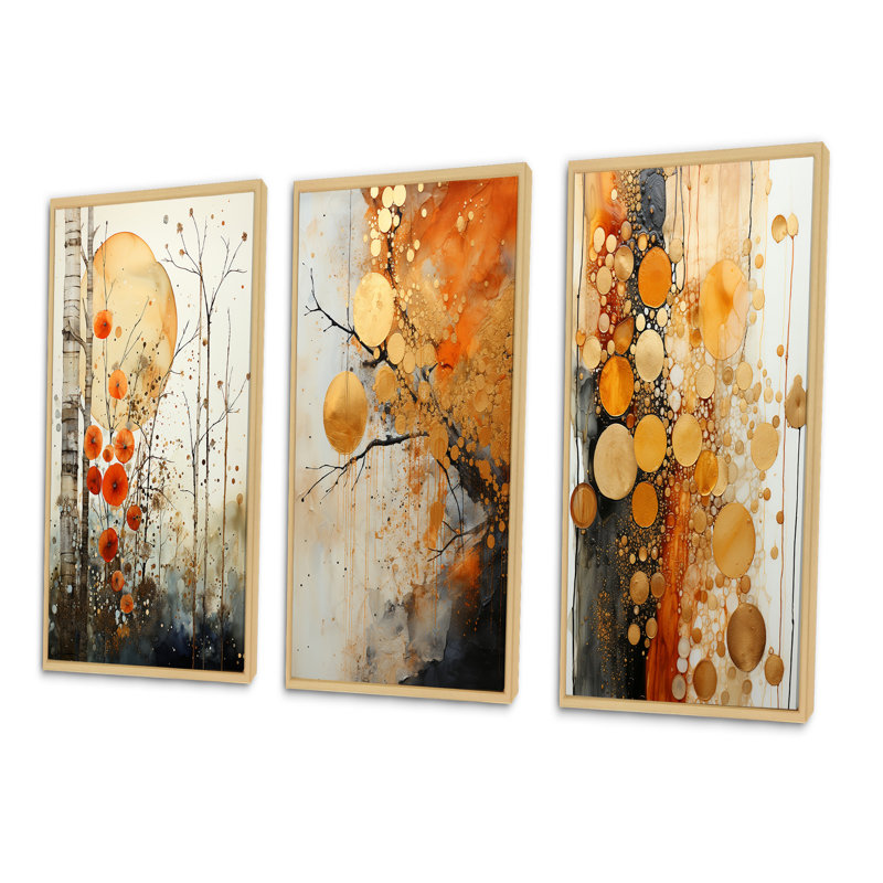 " Rustic Reflections " 3 Piece Art Set, Natural Framed, 28" H x 36" W