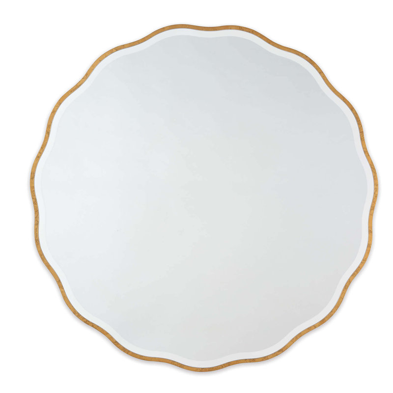Candice Scalloped Beveled Wall Mirror, 32" x 32"