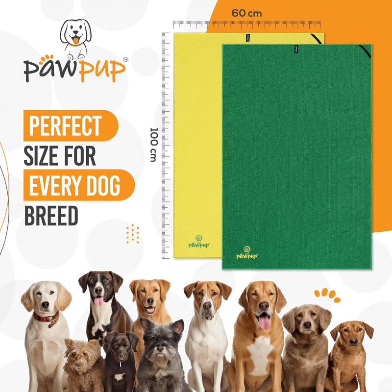 Outdoor Microfiber / Polyester Pet Blanket, Yellow and Green, 100 x 60 cm