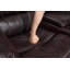 Canapé d'angle inclinable manuel en cuir végane de 269 cm de large avec rangement et porte-gobelet