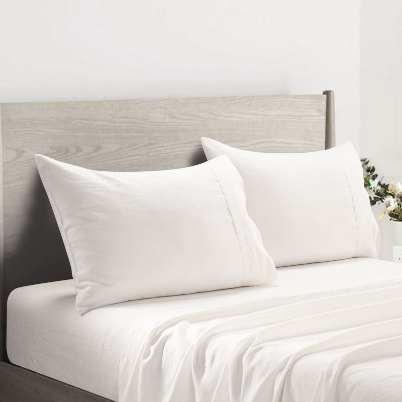 100% Linen - Set of 2, Ivory, Standard