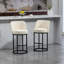 Ensemble de 2 tabourets de bar à hauteur de comptoir, tabourets de bar moderne avec dossier, tabourets de bar rembourrés en tissu de lin pour îlot de cuisine-749319264