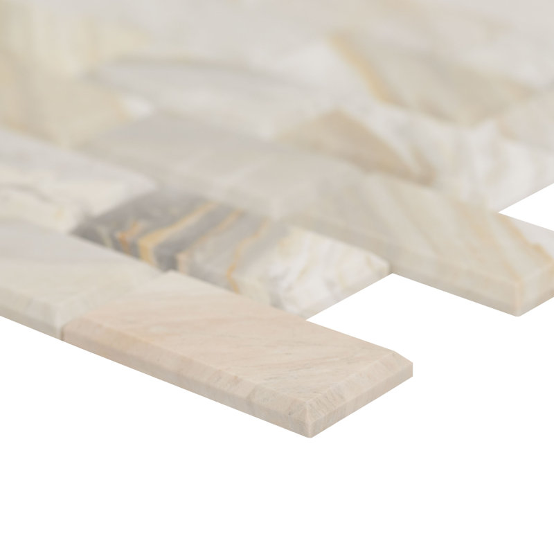 Selene Oro Subway 12 in. x 12 in. Honed Marble Mosaic Floor and Wall Tile