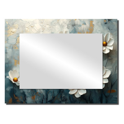 Geraniums forme pure minimalisme II - marguerite miroir mural - imprimé sur métal