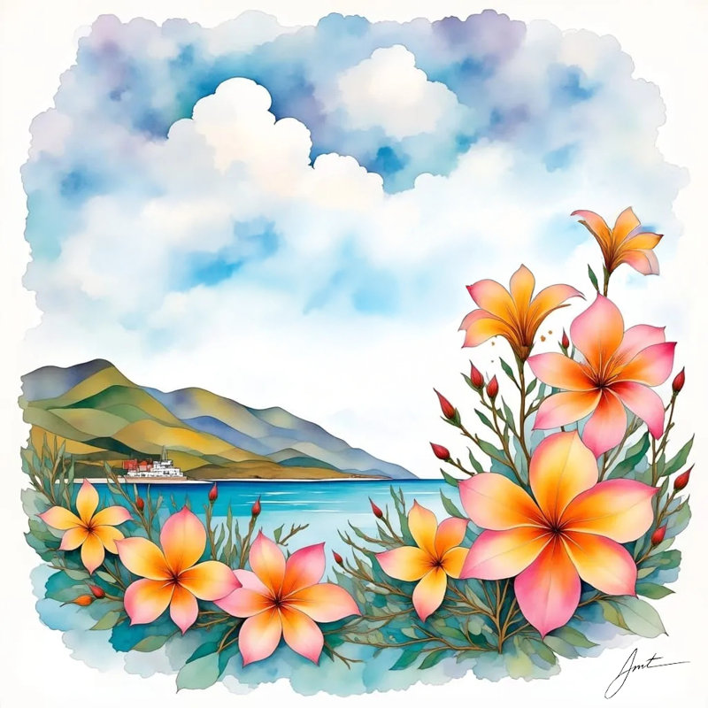 «Tropical Bloom Escape», art mural sur toile tendue, H 12 po x l 12 po x P 1 po