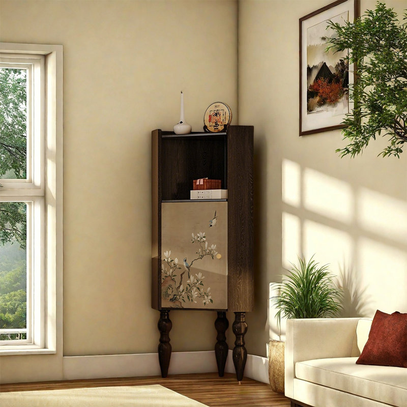 Armoire de rangement à simple porte en bois de frêne