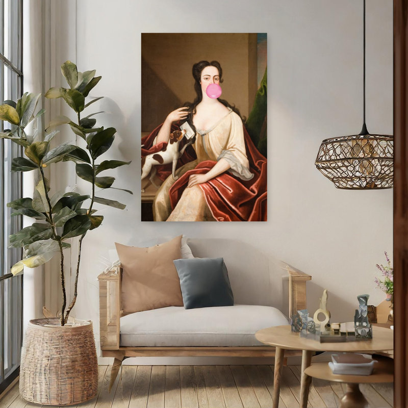 Art contemporain contemporain rétro, H 48 po x l 32 po