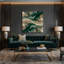 Abstrait paysage 42, art mural sur toile verte-239206113