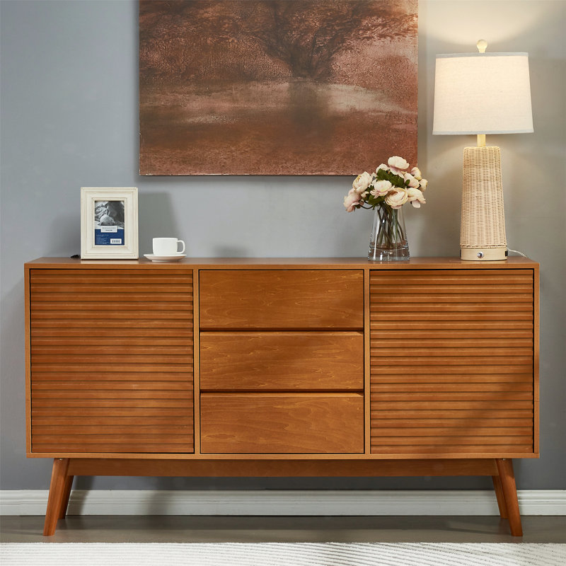 Meuble audio-vidéo polyvalent en bois pour le salon, rehaussant la fonctionnalité