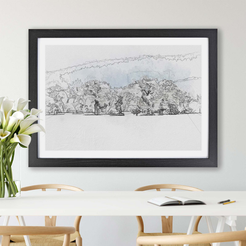 Snow covered Trees - Framed Print, Black, 45cm H x 63cm W x 2cm D