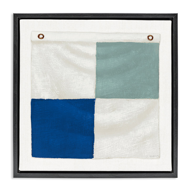 Toile flottante à damier encadrée par James Wiens, Cadre flottant noir de jais, H 18 po x l 18 po