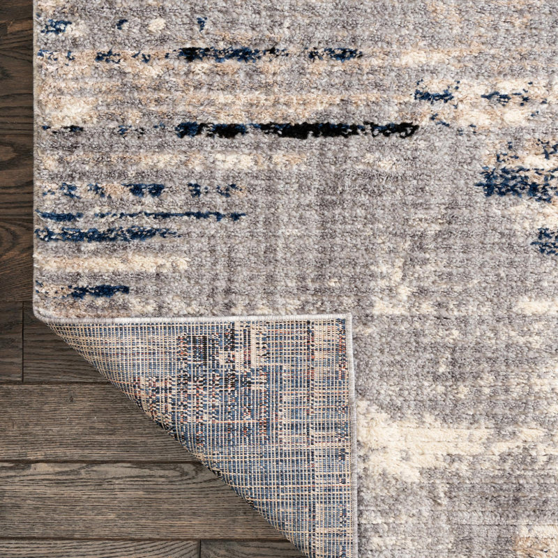 Tapis gris à motif géométrique Tucson, Carré 4 pi