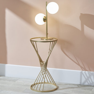 Lebanon Glass Top Pedestal End Table