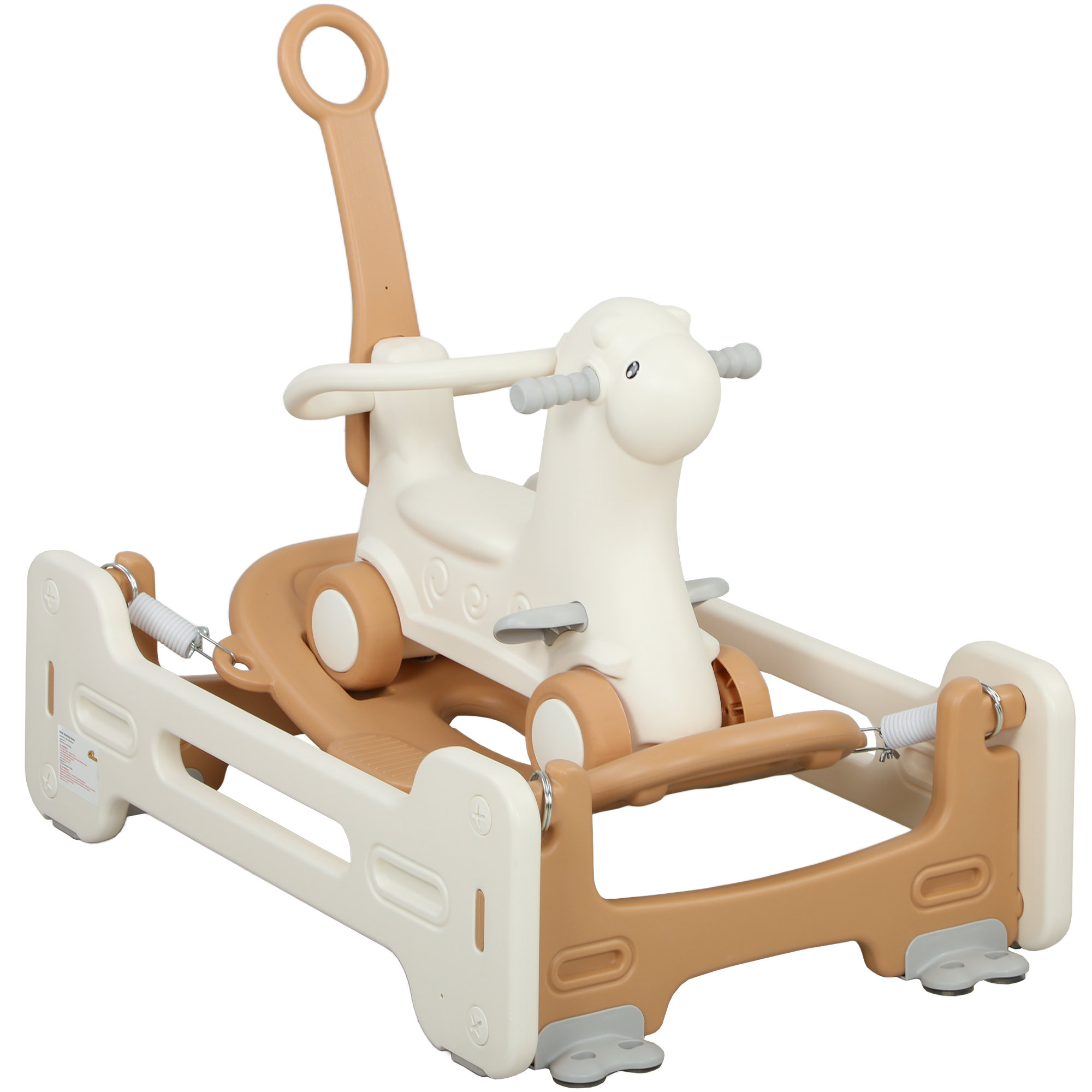 Qaba 5 in 1 Rocking Horse, Baby Ride-On Horse with Detachable Base ...