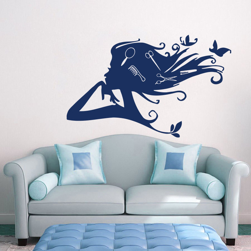 Décalcomanie murale salon, Bleu marine