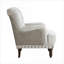 Fauteuil d'appoint capitonné à boutons de luxe, revêtement en tissu beige doux avec structure en bois massif