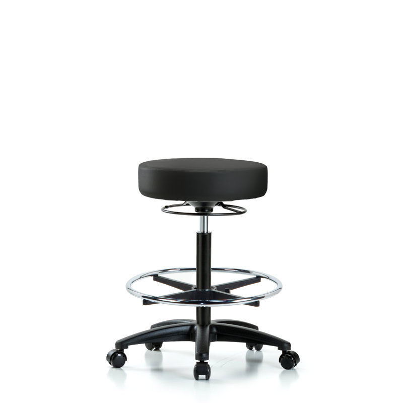 Tabouret de laboratoire Audet, Noir, Roulettes