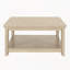 Table basse carrée avec tablette de rangement à 2 niveaux, table basse en bois naturel pour le salon