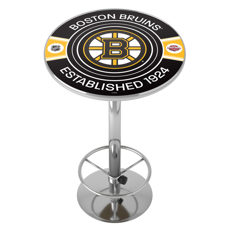 Boston Bruins Patch  Bar Table With Footrest