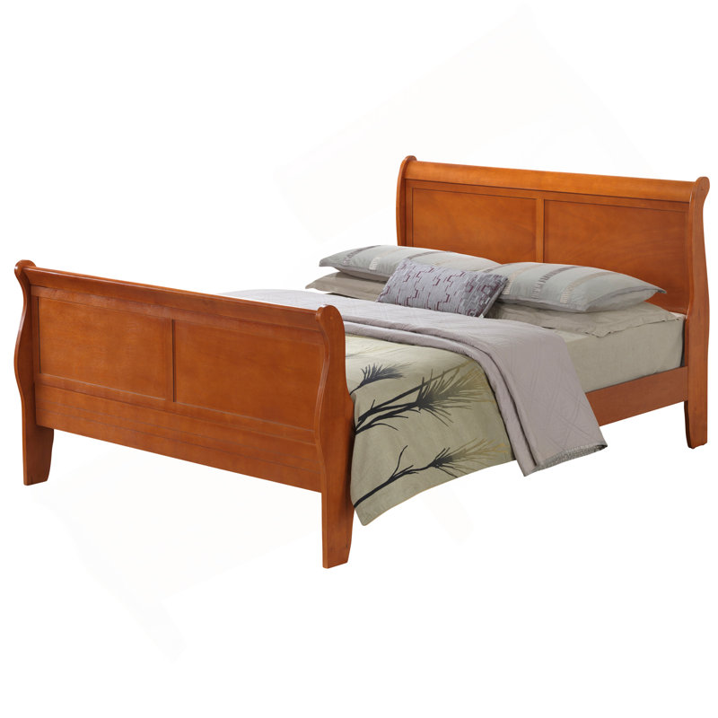 Charmant lit double traditionnel en chêne, Full, Oak