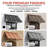 Awntech Houstonian Open-Side Fixed Awning, 44"W x 24"H x 36"D, Black-28213106-28213363-126123790