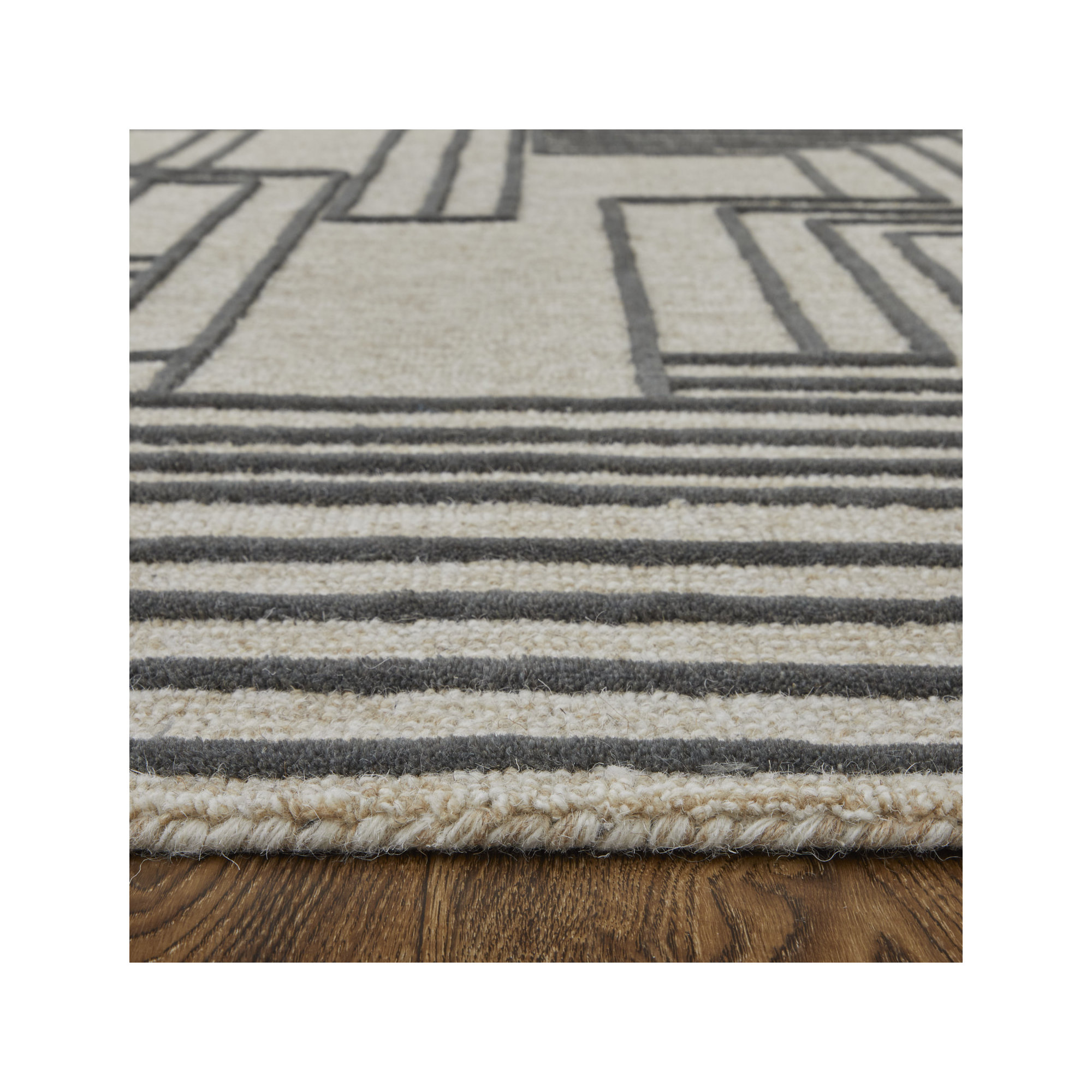 Gansett Modern Geometric, Tan/Brown Area Rug, Runner 2'6" x 8'