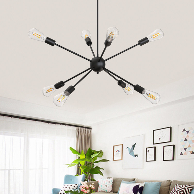 Lustre sphérique spoutnik 8 lumières Davit, Noir