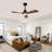 Hot Sales 42 Inch Modern Black Ceiling Fan With Light 3 ABS  Blades Remote Control Reversible DC Motor With Dimmable LED