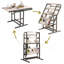 Table de salle à manger convertible multifonctionnelle en bois d'acajou massif blanc rétro, table basse pour changer d'espace, tablette pour la salle à manger ou la cuisine