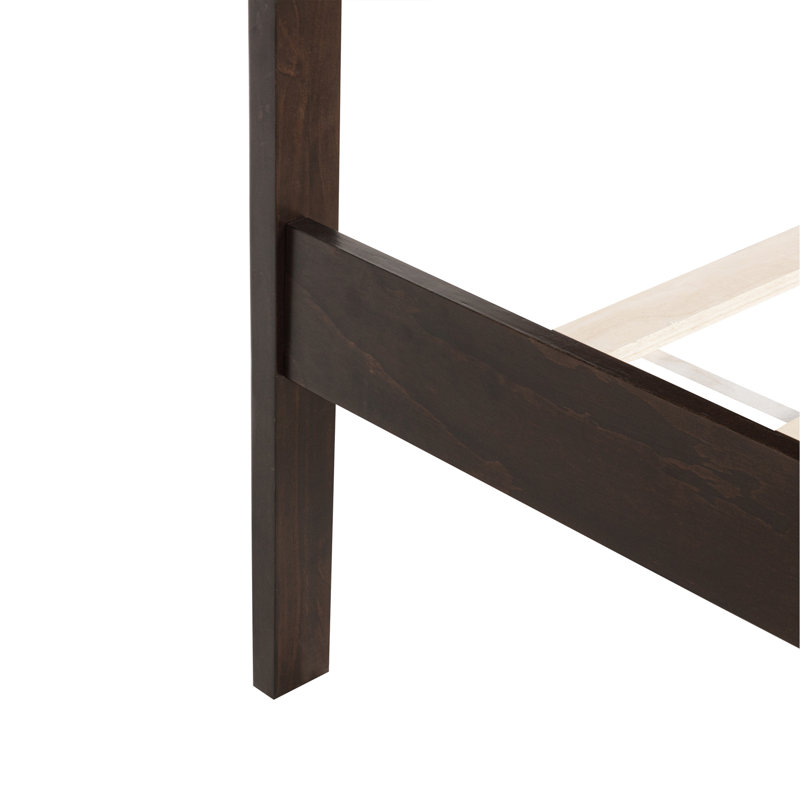 King Size Bed With Tall Headboard, And  Footboard, USB Charging Station, Pinewood Bed With Strengthened Bed Frame,Rich Brown