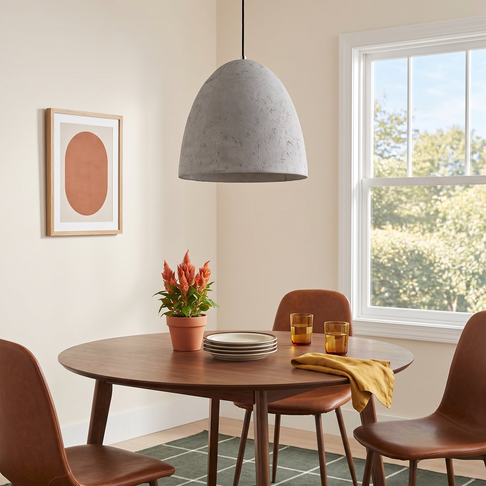 Campo Dimmable Bell Single Light Pendant, 11" H x 12" W x 12" D