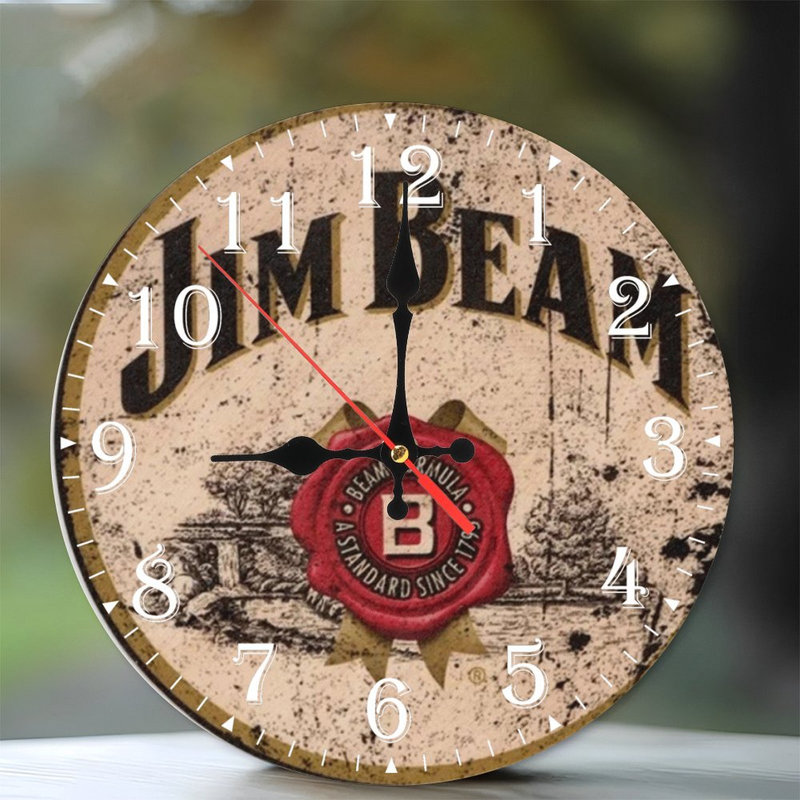 Horloge murale en bois 10 po, mouvement silencieux, à piles (piles AA non incluses), décor artistique, parfait pour les décorations