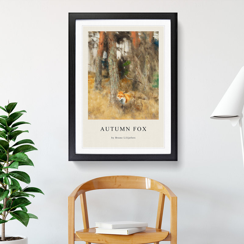 Roaming Fox by Bruno Liljefors - Picture Frame Graphic Art, 36cm H x 27cm W x 2cm D