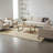 Boris Hand Tufted Wool Beige/Cream Loop Pile Cut High Low Floral Transitional Area Rug-1346232751-1437833560