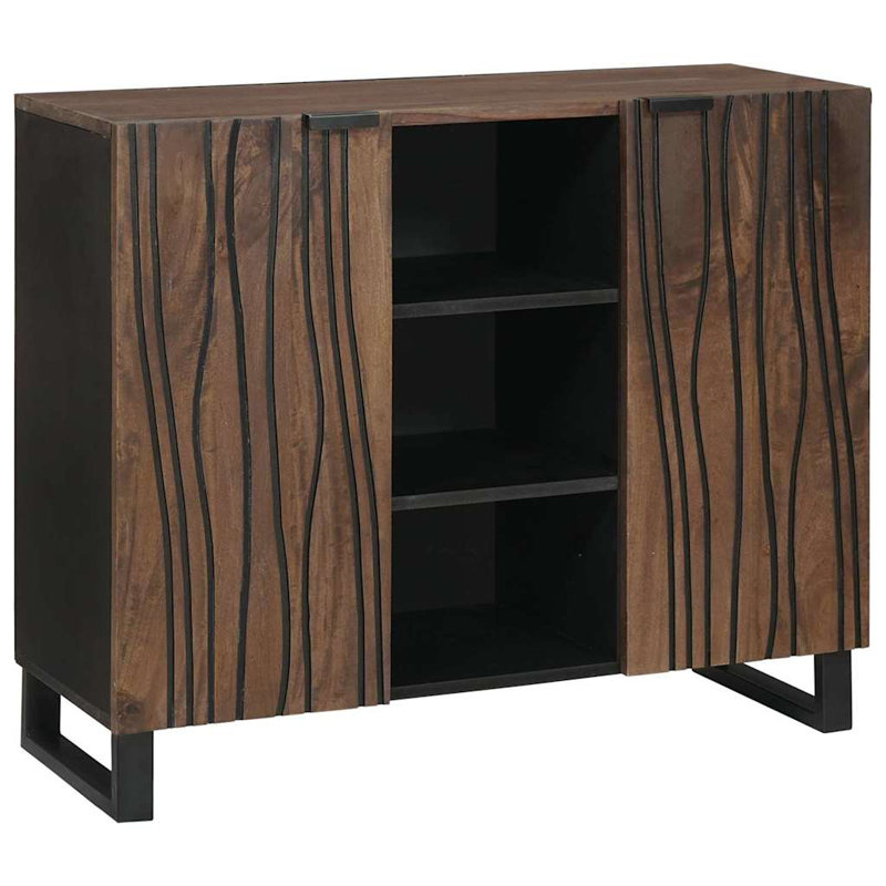 Sideboard 90 X 33 X 75 Cm Solid Mango Wood, Brown