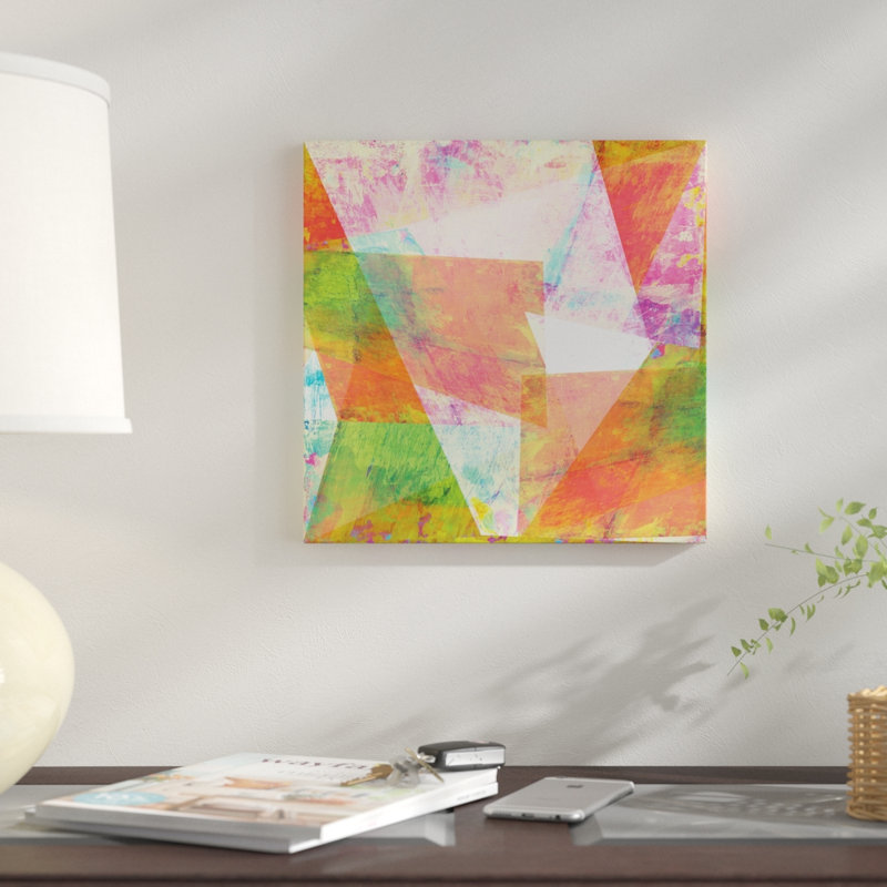 «Hi-Fi Geometric III», impression sur toile, H 18 po x l 18 po x P 1,5 po, Toile tendue, Pas de tapis