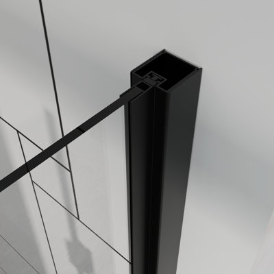 32" - 33.2" Adjustable Width Glass Shower Door, 6Mm Tempered Clear Glass, Black Finish Swing Panel, Reversible Installation, 180 Pivot, Flexible Hinges, Water Proof Heavy Duty Handle 32"X 72" Pivot