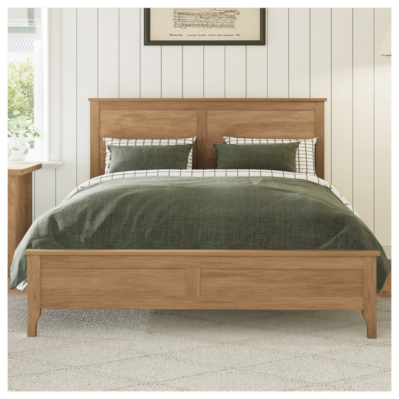 Modern Solid Wood Full Size Platform Bed with Sturdy Wooden Slats Support - No Box Spring Needed, Seadrift