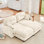Tissu en chenille avec 2 repose-pieds et causeuse Cloud