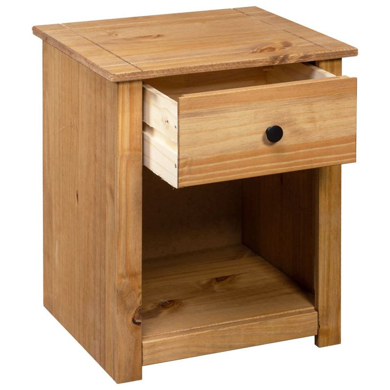 Mattson 46cm W Solid Wood Bedside Table, Brown