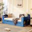 Structure de lit de chambre à coucher, lit de jour avec bureau amovible, tiroirs de rangement et table d'appoint hydraulique-702083729-702083731