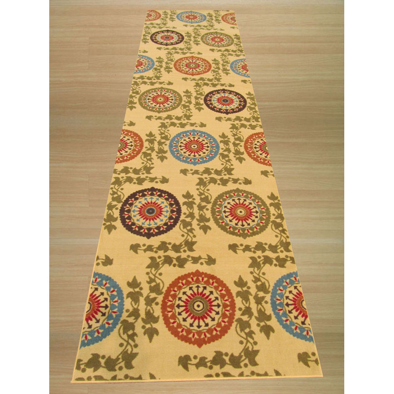 Mandana Ivory Machine Made Area Rug, Runner 2'7" x 9'1