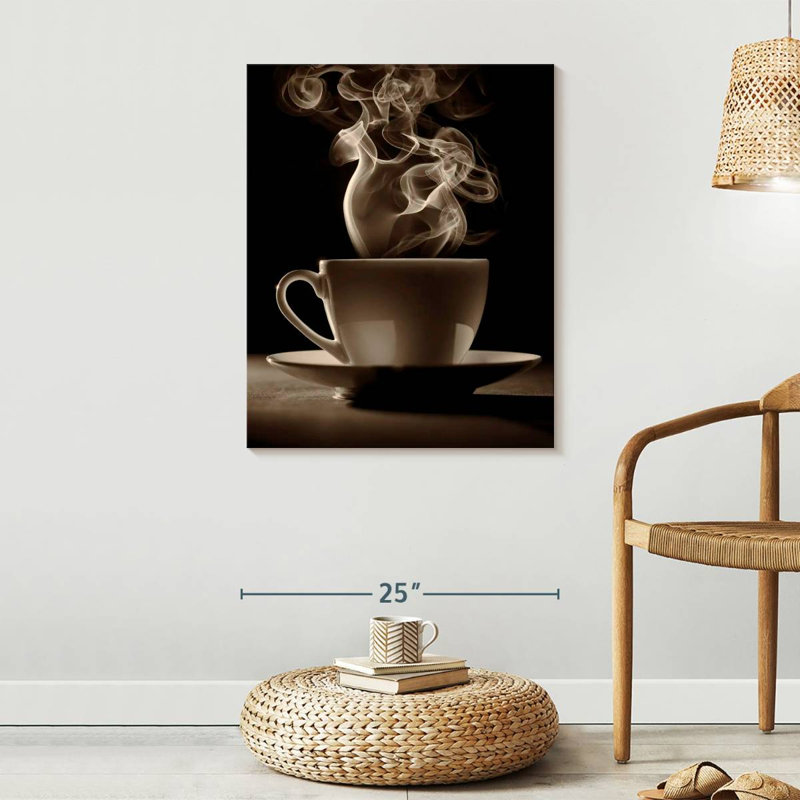 " Steaming Brewed Coffee Canvas Print ", 30" H x 24" W x 1.25" D