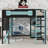 Full-Size Wooden Loft Bed With Desk, Shelves, Power Plug & USB/Type-C Ports, Plus RGB Lighting-2134719386