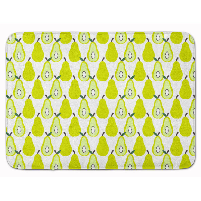 Tapis pour salle de bain en mousse à mémoire de poires Donohoe, Blanc